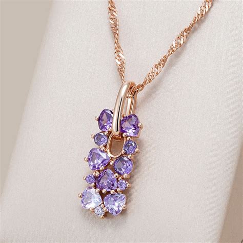 Kinel Rose Gold Color Crystal Flower Colar De Pingente Para Mulheres