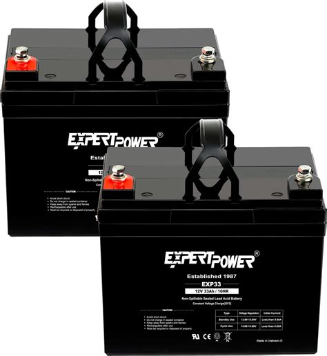 2 Pack Expertpower 12v 33ah Rechargeable Deep Cycle Battery Exp1233 Automotive