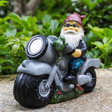 Cynice Garden Gnome Statue Outdoor Decor Solar Garden