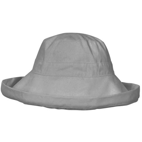 Women's Summer Solid Colored Cotton Bucket Hat with Big Fold-up Brim ...