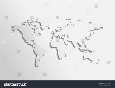 World Map Detailed Design White Color Stock Vector Royalty Free