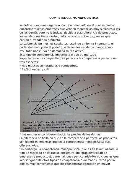 Competencia Monopol Stica Competencia Monopolistica Se Define Como