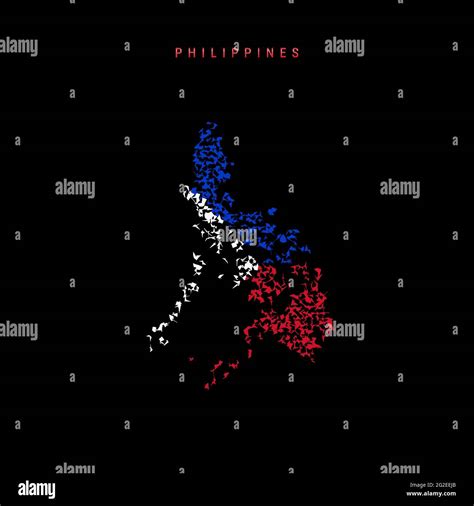 Philippines Map Black Background