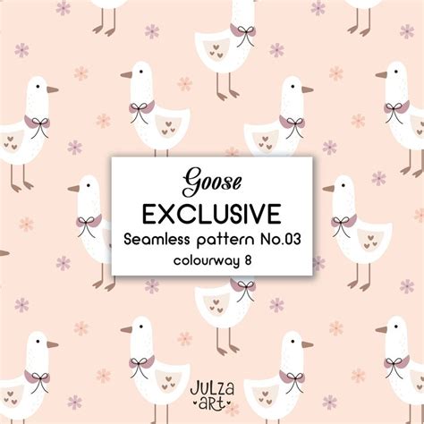 Goose Pattern Exclusive Seamless Pattern Cute Goose Digital Paper Farm