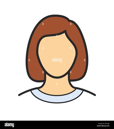 simple human female woman lady girl head outline line drawing ...