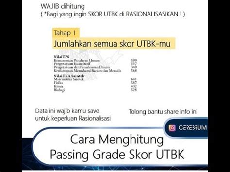 CARA MENGHITUNG PASSING GRADE SKOR UTBK YouTube