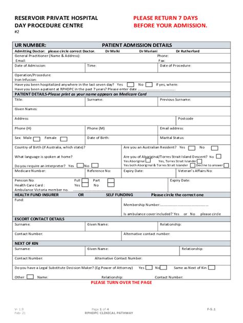 Fillable Online Patient Admission Forms Fax Email Print Pdffiller