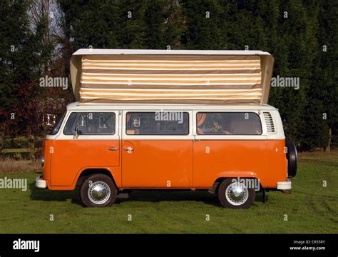 Bay Window Vw Volkswagen Camper Van Micro Bus With Pop Top Roof Up