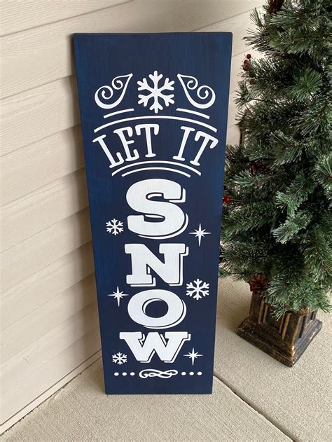 Winter Porch Sign Let It Snow Sign Welcome Sign Front Porch Etsy