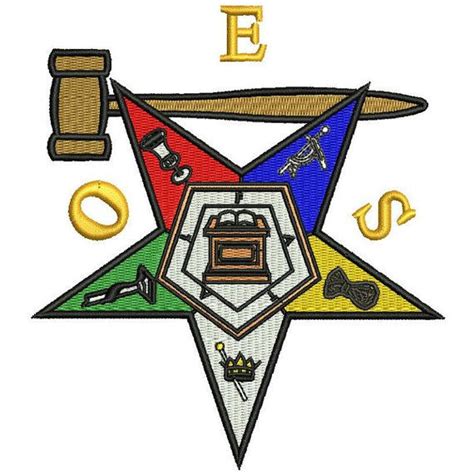 Oes Eastern Star Past Matron Symbol Pattern Masonic Fraternal Machine