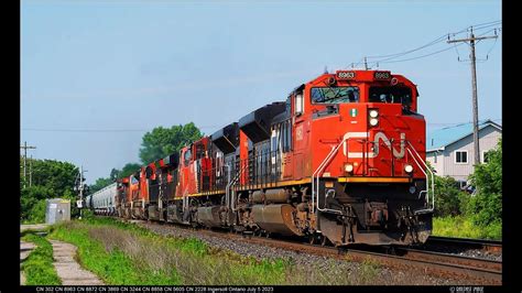 RAILREEL Hot Humid Hazy CN VIA Ingersoll Ontario July 5 2023 YouTube