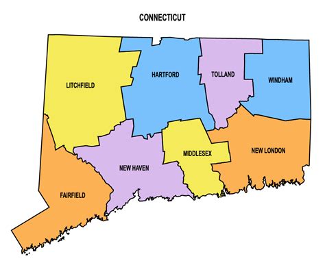 Connecticut County Map: Editable & Printable State County Maps