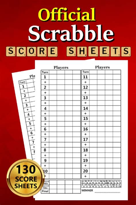 Official Scrabble Score Sheets 130 Large Score Pads For Scorekeeping