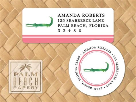 Preppy Alligator Personalized Return Address Labels Etsy