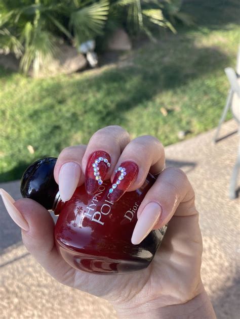 Valentines Day Almond Lazy Girl Method Nails With Red Jelly Polish