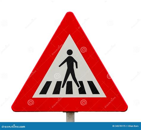 Traffic Sign For Pedestrian Crossing Royalty Free Stock Photo Image