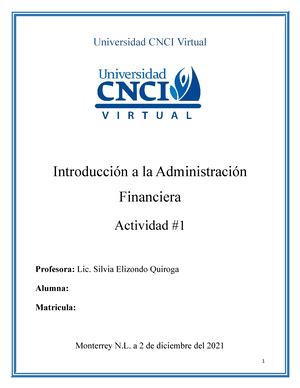 Introduccion A La Admon Financiera Proyecto Modular Introducci N A La