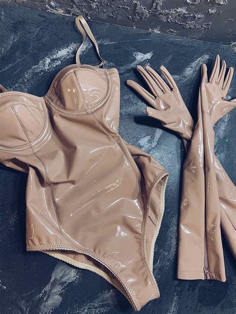 Latex Bodysuit And Latex Gloves Erotic Lingerie Sexy Teddy Etsy