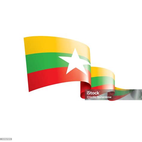 Myanmar Flag Vector Illustration On A White Background Stock