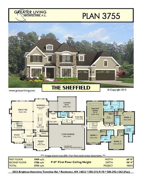 Plan 3755 The Sheffield House Plans 2 Story House Plan Greater Living Architecture