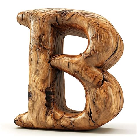 Premium Photo Decorative Wood Letter B On White Background