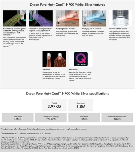 Dyson Pure Hot Cool HP00 Purifier Fan White Silver Jebsen Corporate Solutions