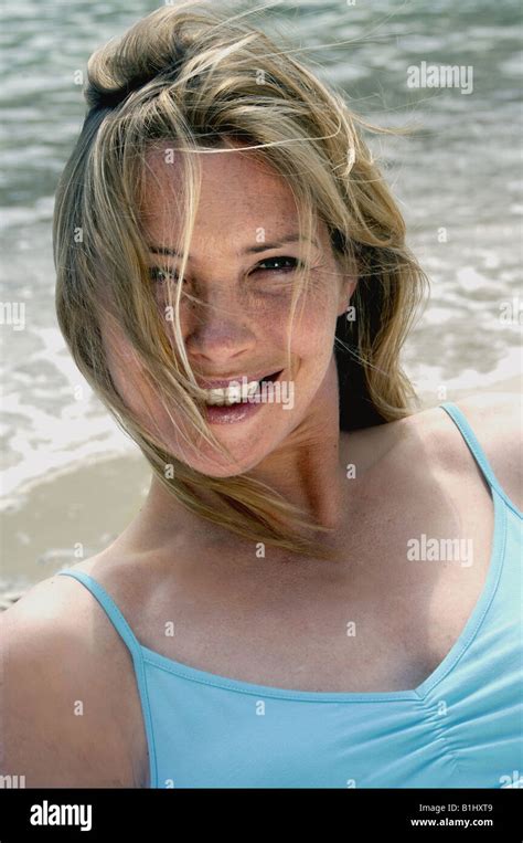 Woman With A Turqoise Bikini Stock Photo Alamy
