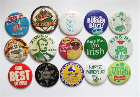 Vintage Pinback Buttons Misc Novelty Pins You Choose Genuine Vintage