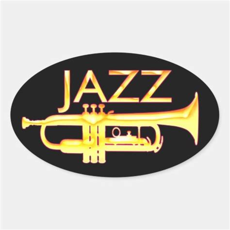 Jazz Trumpet Oval Stickers Zazzle