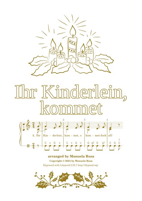 Ihr Kinderlein Kommet Arranged For Accordion Arr Manuela Rosa