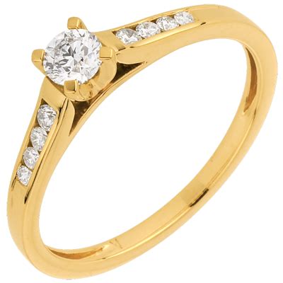 Solitaire Or Jaune Carats Altesse Diamant Carat Bijoux Edenly