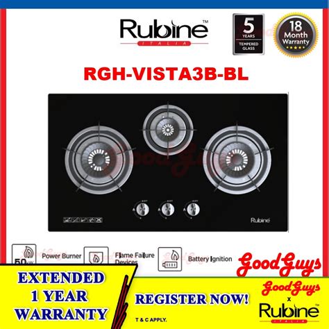 Rubine Rgh Vista3b Bl Gas Hob Shopee Malaysia