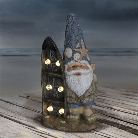 Exhart Beach Bum Garden Gnome Beach Lover Gnome Garden Statue In