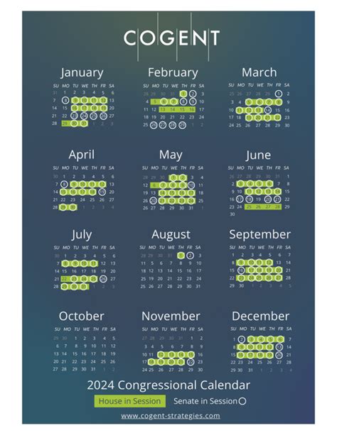 Congressional Calendar Cogent Strategies