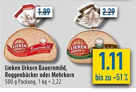 Lieken Urkorn Bauernmild Roggenbäcker Oder Mehrkorn Angebot Bei Diska