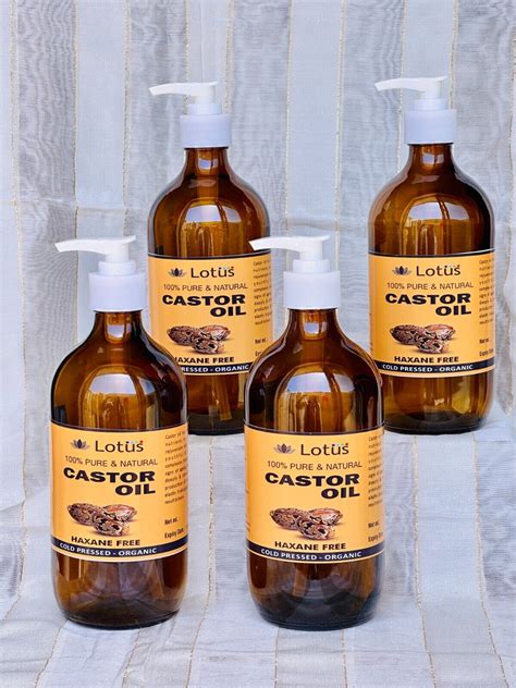 Castor Oil 100 Pure Cold Pressed Hexane Free Glass Bottle 200ml 500ml Ebay