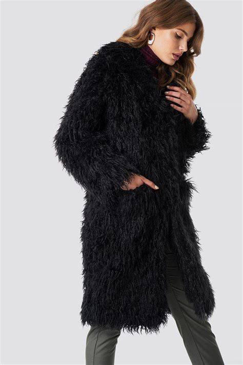 Faux Fur Long Jacket Black Black Faux Fur Coat Fur Coats Women