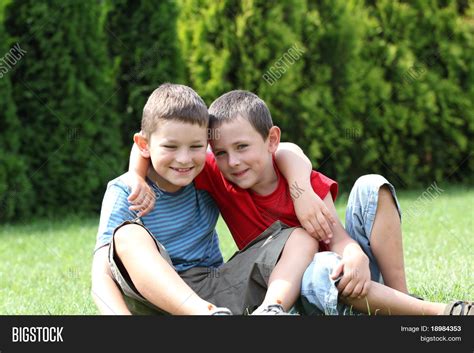 Portrait Two Boys Image And Photo Free Trial Bigstock