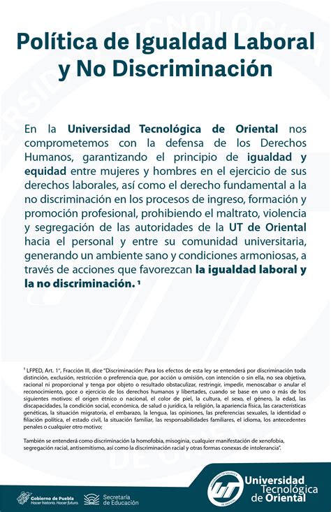 Igualdad Laboral Y No Discriminaci N Universidad Tecnologica De Oriental