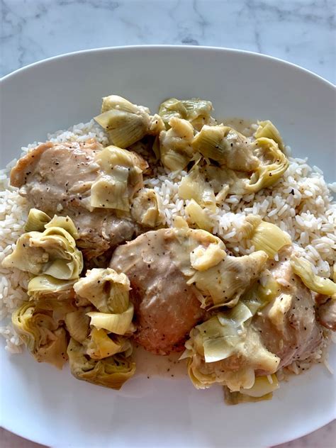 Greek Braised Chicken With Artichokes Kotopoulo Lemonato