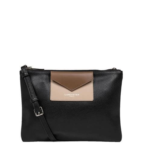 Sac Port Travers Lancaster Cuir Ref Noir Nude Vison