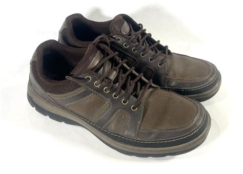 Rockport Shoes Mens Mudguard Lace Up Sneakers V82623 Brown Leather Size 10 W Ebay