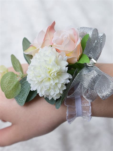 Exquisite Free Form Cloth Wrist Corsage Hebeos