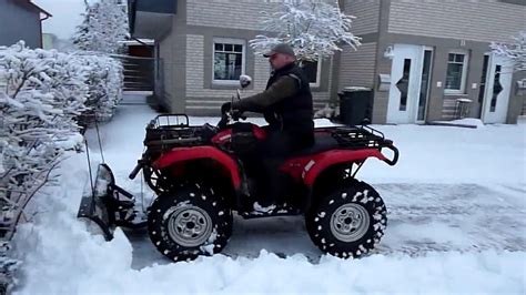 Yamaha Grizzly 660 With Warn Provantage Snow Plow 152 Cm 60 Youtube