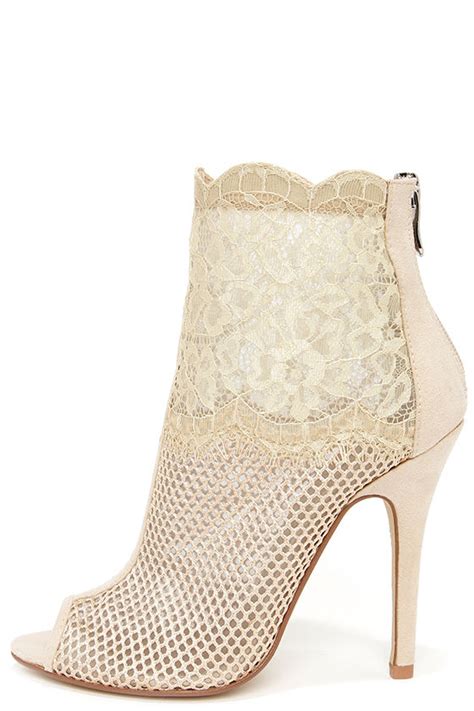 Sexy Nude Booties Mesh Booties Lace Booties Lulus