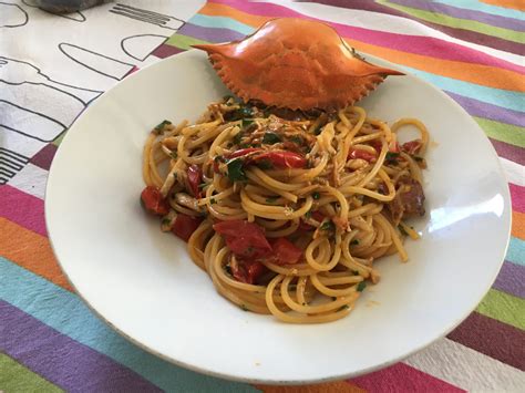 Spaghetti Con Granchio Blu