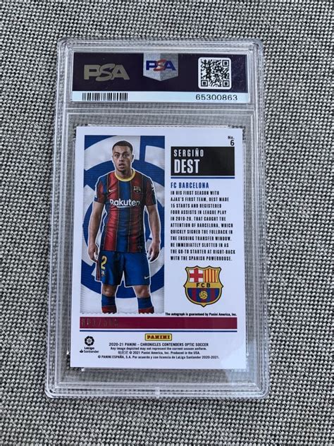 Sergino Dest Rookie Rc Optic Panini Chronicles Soccer Psa