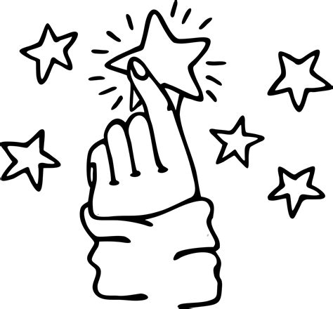 Hands Hold The Shining Star Sketch Vector Illustration Of Stardust And