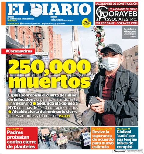 Periódico El Diario Ny Usa Periódicos De Usa Toda La Prensa De Hoy