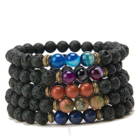 Seraphina Lava Stone Stacking Bracelets The House Of Awareness